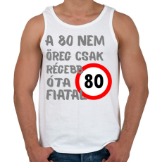 PRINTFASHION 80 éves szürke - Férfi atléta - Fehér