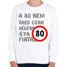 PRINTFASHION 80 éves szürke - Gyerek pulóver - Fehér gyerek pulóver, kardigán