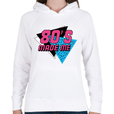 PRINTFASHION 80's made me - Női kapucnis pulóver - Fehér