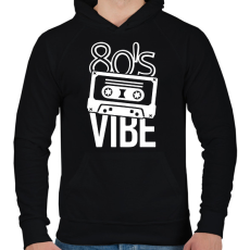 PRINTFASHION 80's vibe - Férfi kapucnis pulóver - Fekete