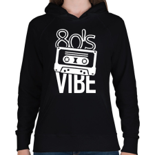 PRINTFASHION 80's vibe - Női kapucnis pulóver - Fekete női póló