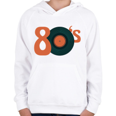 PRINTFASHION 80as évek - Gyerek kapucnis pulóver - Fehér