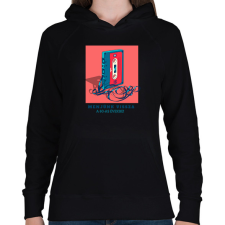 PRINTFASHION 80S - Női kapucnis pulóver - Fekete női pulóver, kardigán