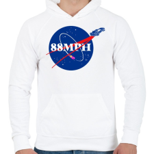 PRINTFASHION 88mph - Férfi kapucnis pulóver - Fehér férfi pulóver, kardigán