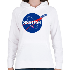 PRINTFASHION 88mph - Női kapucnis pulóver - Fehér női pulóver, kardigán