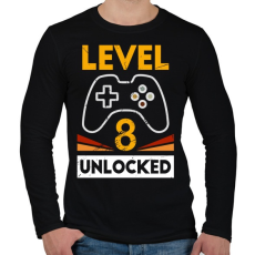 PRINTFASHION 8-as szint feloldva - Férfi hosszú ujjú póló - Fekete