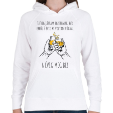 PRINTFASHION 8 évig jártam egyetemre - Női kapucnis pulóver - Fehér női pulóver, kardigán