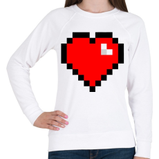 PRINTFASHION 8bit szív - Női pulóver - Fehér
