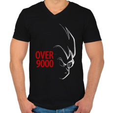 PRINTFASHION 9000 szint felett - Férfi V-nyakú póló - Fekete