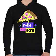 PRINTFASHION 90-es évek - Férfi kapucnis pulóver - Fekete