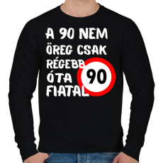 PRINTFASHION 90 éves (fehér) - Férfi pulóver - Fekete