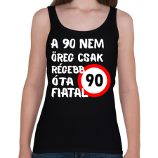 PRINTFASHION 90 éves (fehér) - Női atléta - Fekete női trikó