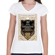 PRINTFASHION 90 éves születésnap 1932  - Női V-nyakú póló - Fehér