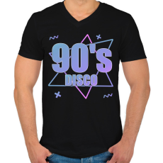 PRINTFASHION 90's  - Férfi V-nyakú póló - Fekete