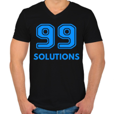 PRINTFASHION 99 SOLUTIONS - Férfi V-nyakú póló - Fekete