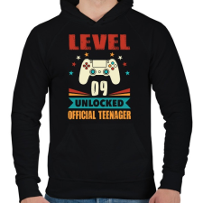 PRINTFASHION 9 éves gamer - Férfi kapucnis pulóver - Fekete férfi pulóver, kardigán