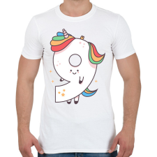 PRINTFASHION 9 éves unikornis - Férfi póló - Fehér férfi póló