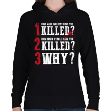 PRINTFASHION A 3 kérdés - Női kapucnis pulóver - Fekete női pulóver, kardigán