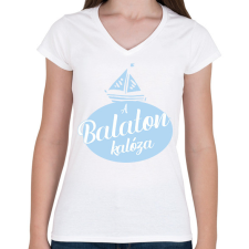 PRINTFASHION A Balaton kalóza - Női V-nyakú póló - Fehér női póló