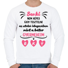 PRINTFASHION A bátor gyerekeim - Kezdőbetűkkel - Férfi pulóver - Fehér férfi pulóver, kardigán