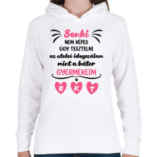PRINTFASHION A bátor gyerekeim - Kezdőbetűkkel - Női kapucnis pulóver - Fehér