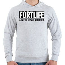 PRINTFASHION A battle royale addiction - Fortnite - Férfi kapucnis pulóver - Sport szürke