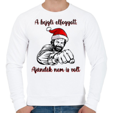 PRINTFASHION A bejgli elfogyott, ajándék nem is volt Bud Spencer - Férfi pulóver - Fehér férfi pulóver, kardigán