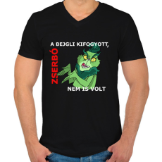 PRINTFASHION A bejgli kifogyott, zserbó nem is volt - Férfi V-nyakú póló - Fekete