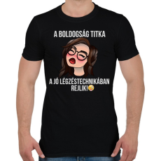 PRINTFASHION a boldogság titka  - Férfi póló - Fekete
