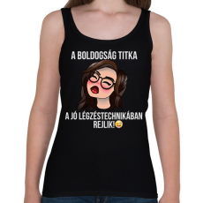 PRINTFASHION a boldogság titka  - Női atléta - Fekete