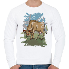 PRINTFASHION A bölöm tehén - Férfi pulóver - Fehér
