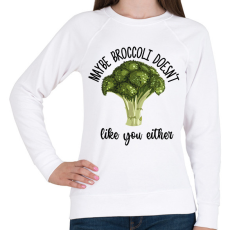 PRINTFASHION A brokkoli se szeret téged - Női pulóver - Fehér