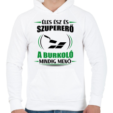 PRINTFASHION A burkoló mindig menő - Férfi kapucnis pulóver - Fehér