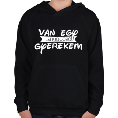 PRINTFASHION A büszke apa - Gyerek kapucnis pulóver - Fekete