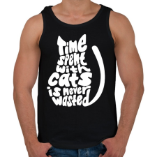 PRINTFASHION A cicákkal eltöltött idő - Férfi atléta - Fekete atléta, trikó