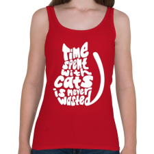 PRINTFASHION A cicákkal eltöltött idő - Női atléta - Cseresznyepiros női trikó