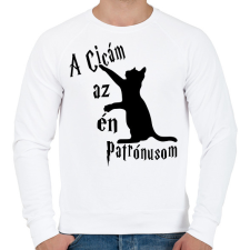 PRINTFASHION A Cicám az én Patrónusom - Férfi pulóver - Fehér férfi pulóver, kardigán