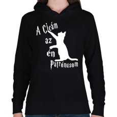 PRINTFASHION A Cicám az én Patrónusom - Női kapucnis pulóver - Fekete