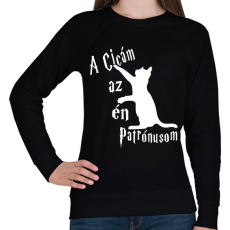 PRINTFASHION A Cicám az én Patrónusom - Női pulóver - Fekete