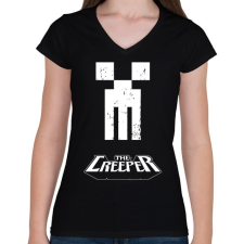 PRINTFASHION A creeper - Női V-nyakú póló - Fekete női póló