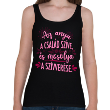 PRINTFASHION A család szíve - Női atléta - Fekete női trikó