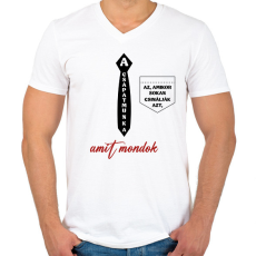 PRINTFASHION A csapatmunka - Férfi V-nyakú póló - Fehér