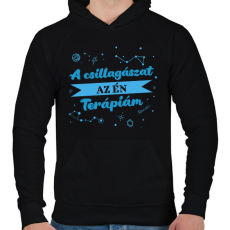 PRINTFASHION A csillagászat az én terápiám - Férfi kapucnis pulóver - Fekete