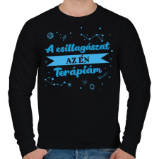 PRINTFASHION A csillagászat az én terápiám - Férfi pulóver - Fekete férfi pulóver, kardigán
