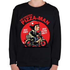 PRINTFASHION A csodálatos pizzafutár - Gyerek pulóver - Fekete gyerek pulóver, kardigán