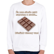 PRINTFASHION A csoki és én... - Gyerek pulóver - Fehér
