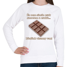 PRINTFASHION A csoki és én... - Női pulóver - Fehér női pulóver, kardigán