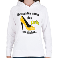 PRINTFASHION a csokoládé is... - Női kapucnis pulóver - Fehér