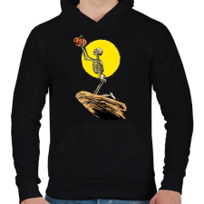 PRINTFASHION A csontok királya - Férfi kapucnis pulóver - Fekete férfi pulóver, kardigán