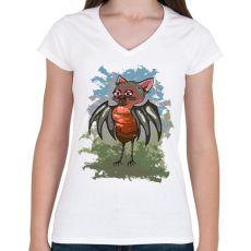 PRINTFASHION A deneféreg - Női V-nyakú póló - Fehér